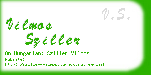 vilmos sziller business card